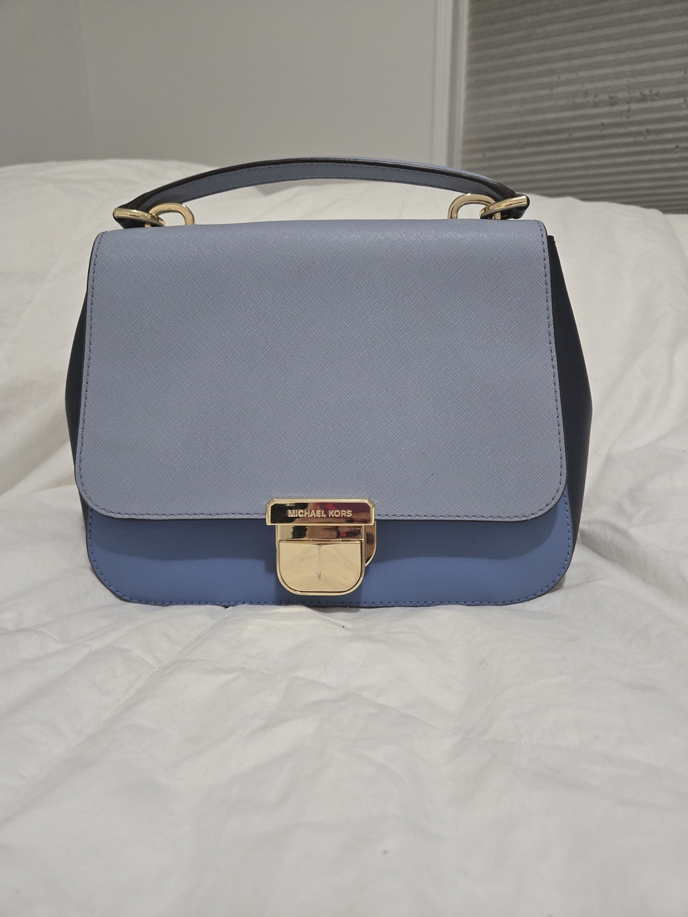 Michael Kors Blue Leather Top-Handle Satchel